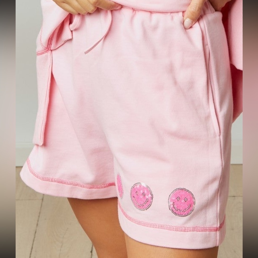 Fantastic Fawn PINK Sequin Smile Shorts